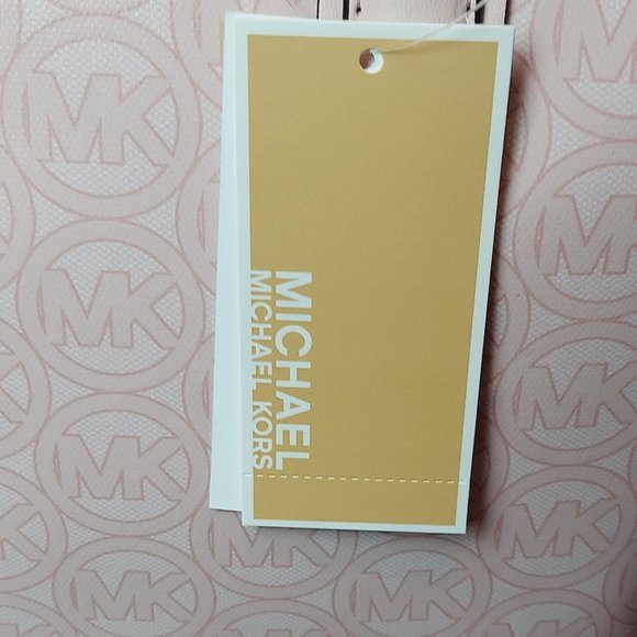 NWT MICHAEL KORS JODIE SMALL LOGO JACQUARD TOTE (POWDER BLUSH) - Picture 11 of 13